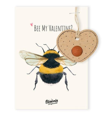 Blossombs - "Bee my Valentine" Kaart + Hanger