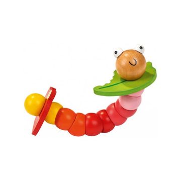 Krabbelkäfer - Houten Rups (Rood-Roze)