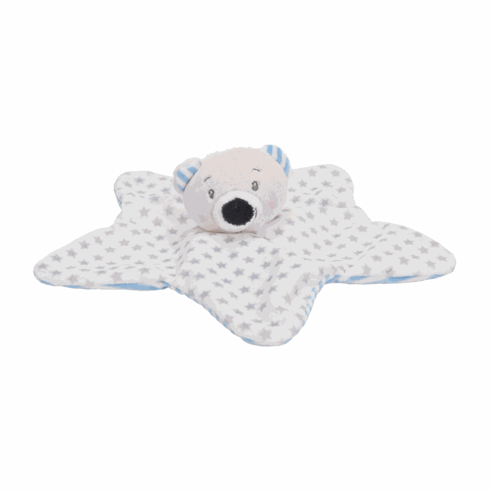 Pluche Knuffeldoekje Beer/Ster - Blauw | Fantastic Gifts Shop